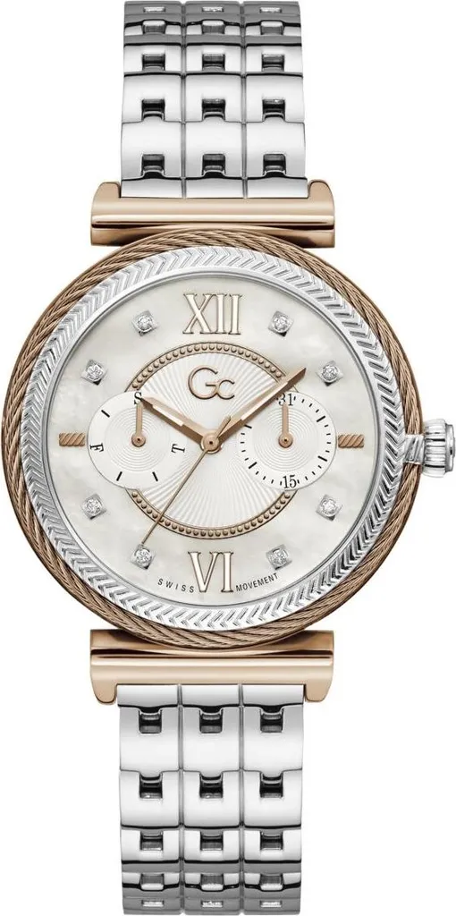 Montre Bracelet Femme GC Y76001L1MF en Acier Argenté et Cadran Perle