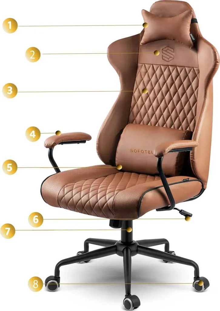 Sedia Ufficio Ergonomica Sofotel Verona 2582 - Marrone - Offerta - 7