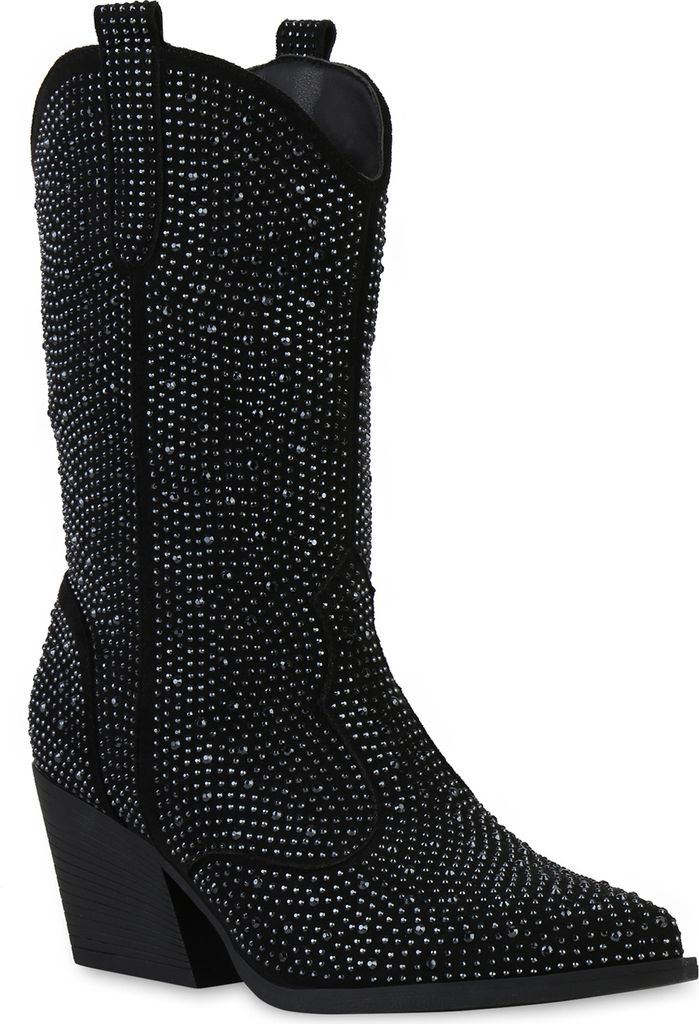 VAN HILL Damen Leicht Gefütterte Cowboystiefel Stiefel Produktbild