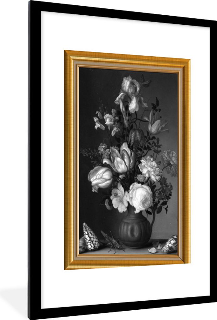 MuchoWow Gerahmtes Poster Alte Meister - Kunst - Liste - Gold 60x90 cm - Poster mit Schwarzem Bilderrahmen Wandposter Rahmen Foto Bilder - Dekora...
