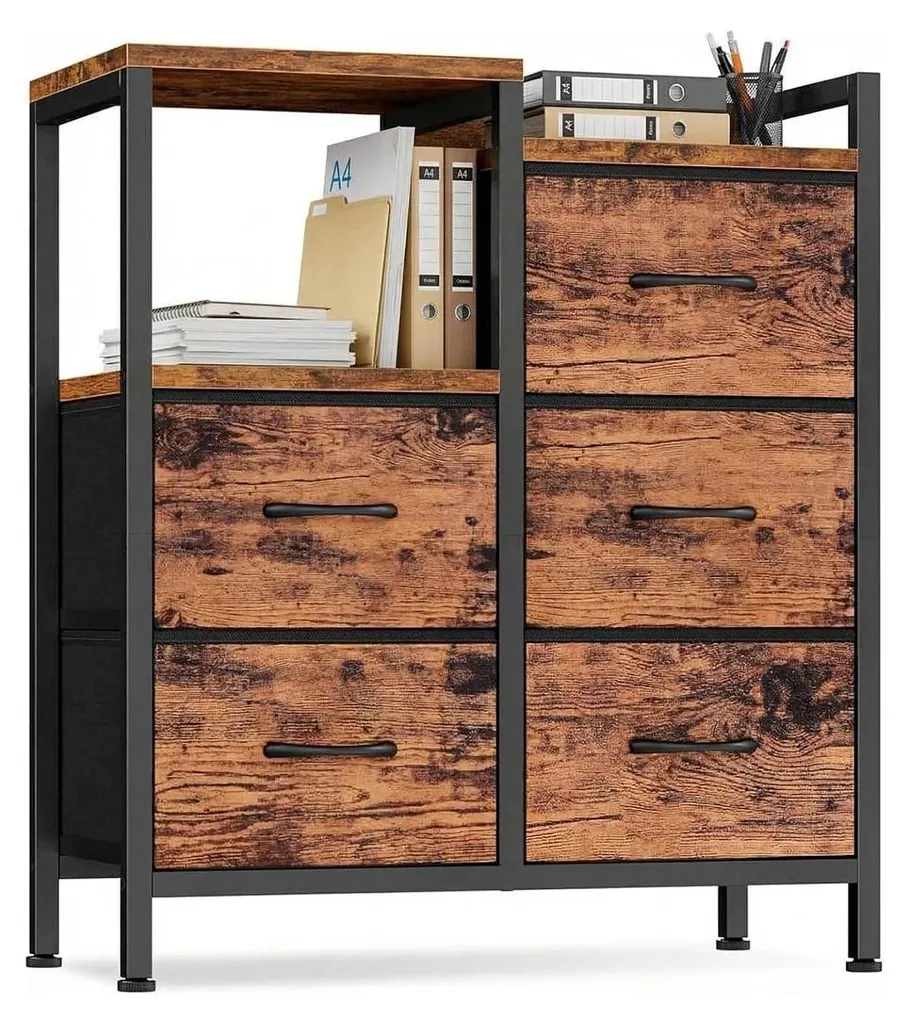 Commode gain de place pour chambre avec 5 tiroirs et niche de repos