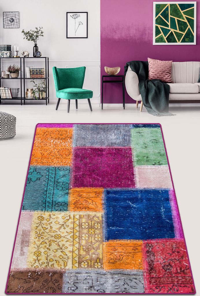 Conceptum Hypnose, Color- Color Stitch CHL, Bunt, Kurzflorteppiche, 200 x 290 cm, 70% Baumwolle / 30% Polyester Chenille