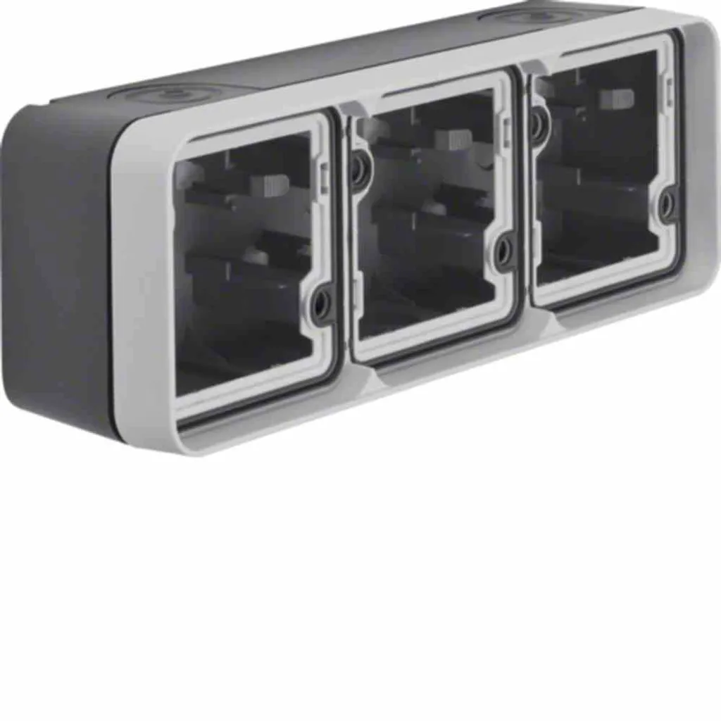 Boîtier pour crépi à 3 étages gris 6019303505 avec entrée de câble lgr