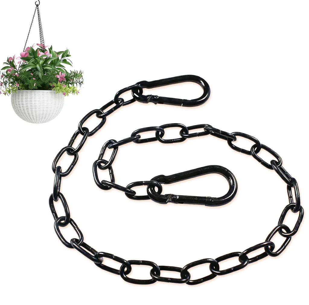 Chaîne pour suspendre des pots de fleurs 60cm noire pour portail et clos