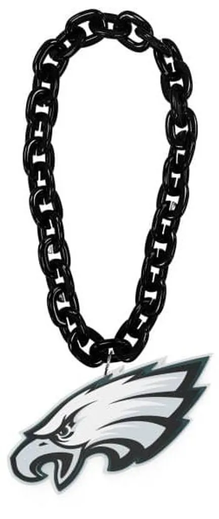 Chaîne des fans des Eagles de Philadelphie NFL en métal brillant 60cm