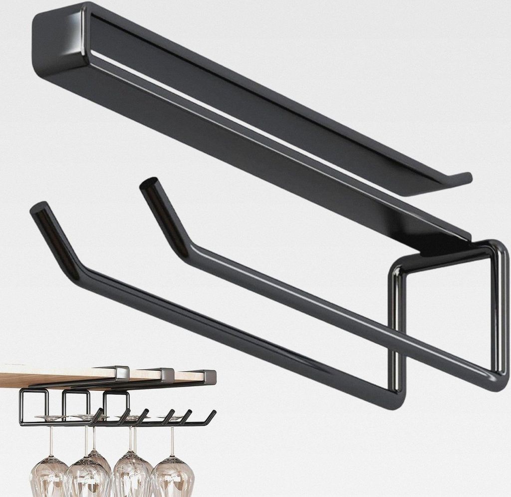 Weinglasregal unter dem Schrank – platzsparendes Abtropfgestell aus Metall, Küchenschrank, Weinglashalter, für Küche, Keller, Esszimmer
