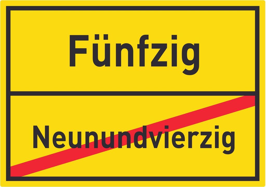 Fünfzig Neunundvierzig Aufkleber Ortsaufkleber A7 (74x105mm)
