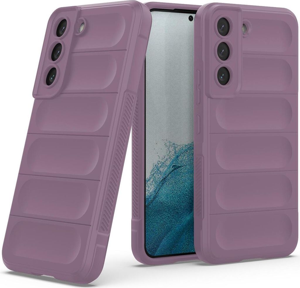 Handy Hülle für Samsung Galaxy S22 Grip Case Cover Schutzhülle Softgrip Farbe: Violett