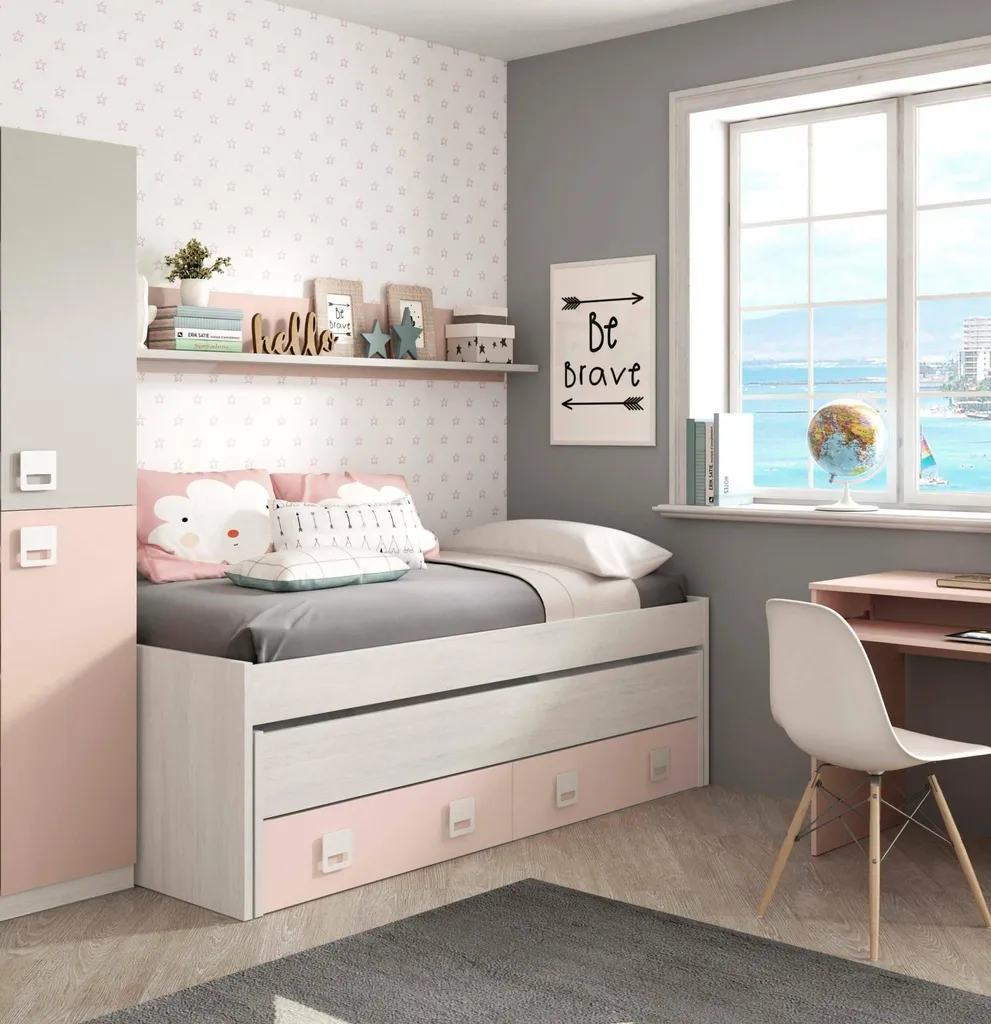 Lit enfant Asi blanc : fini le désordre avec ses rangements malins