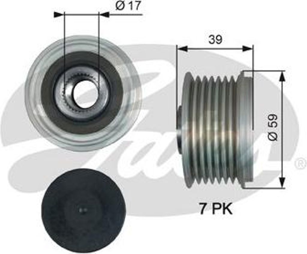 GATES OAP7189 Freilauf Lichtmaschine OE 231515X21A kompatibel mit Qashqai, Pathfinder, NP300