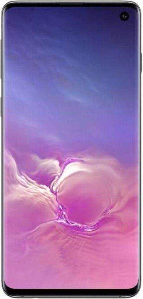 A front view of a Samsung Galaxy S10 smartphone.