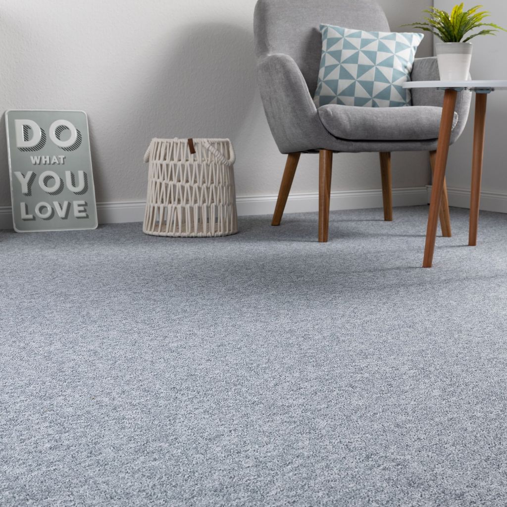 Steffensmeier Schlingen Teppichboden Meddon XL Meterware | Auslegware für Flur Büro | 1m 2m 3m 4m 5m breit! | Silbergrau, Größe: 300x300 cm