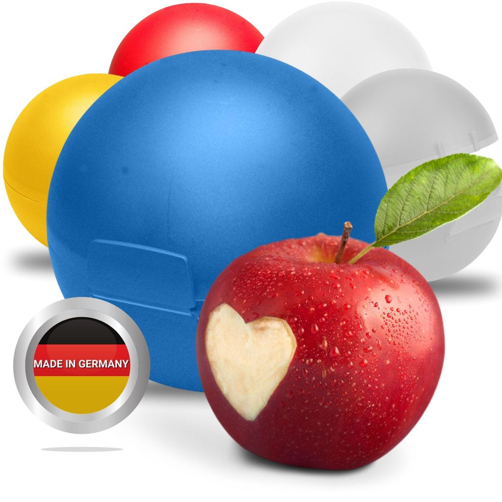 Apfel-Dose mit Klickverschluss – Runde Apfelbox für Schule Produktbild 