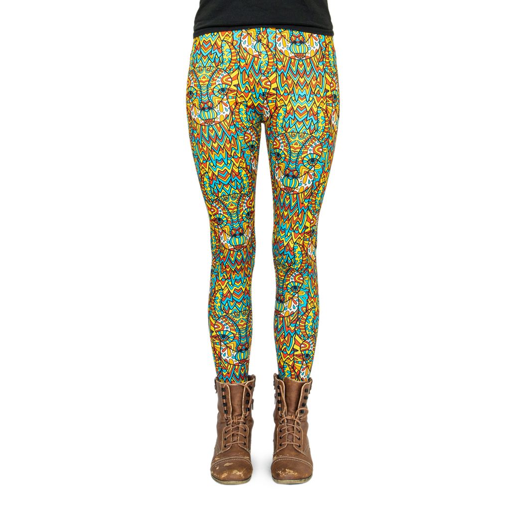 cosey - Bedruckte Lama-Leggins (Einheitsgröße) - Design Maya Lama