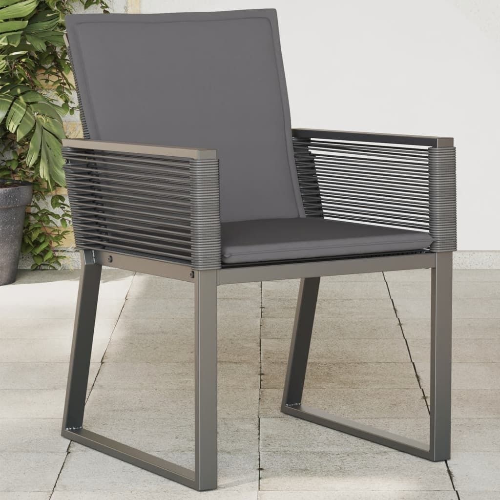 Gartenstühle mit Kissen 2 Stk. Schwarz Poly Rattan, Gartenstühle 2024 Neu DesignMöbel