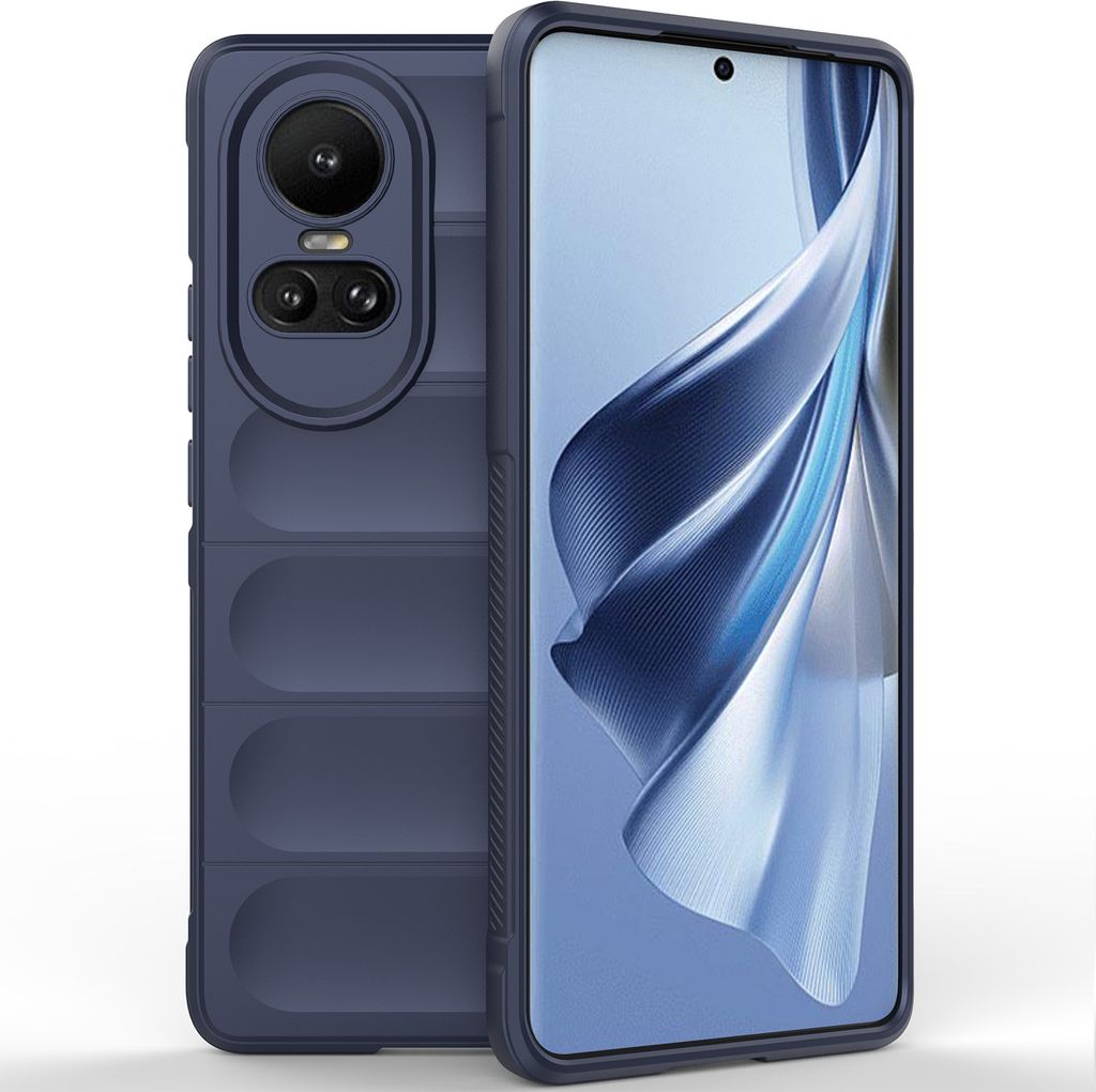 Handyhülle für Oppo Reno10 Weich TPU Silikon Stossfest Anti-rutsch Hülle Dunkelblau