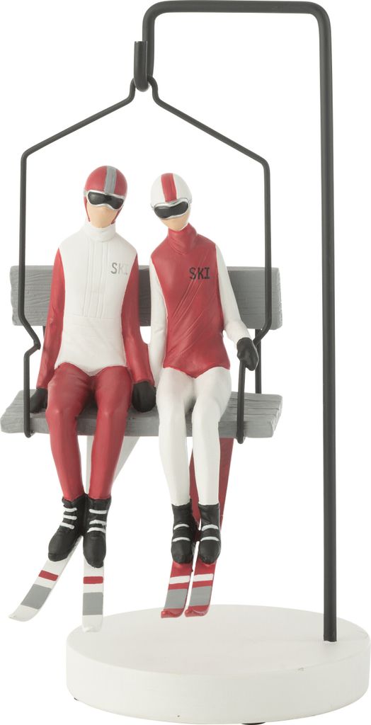 J-Line Sessellift Ski Paar Resin Rot/Weiß