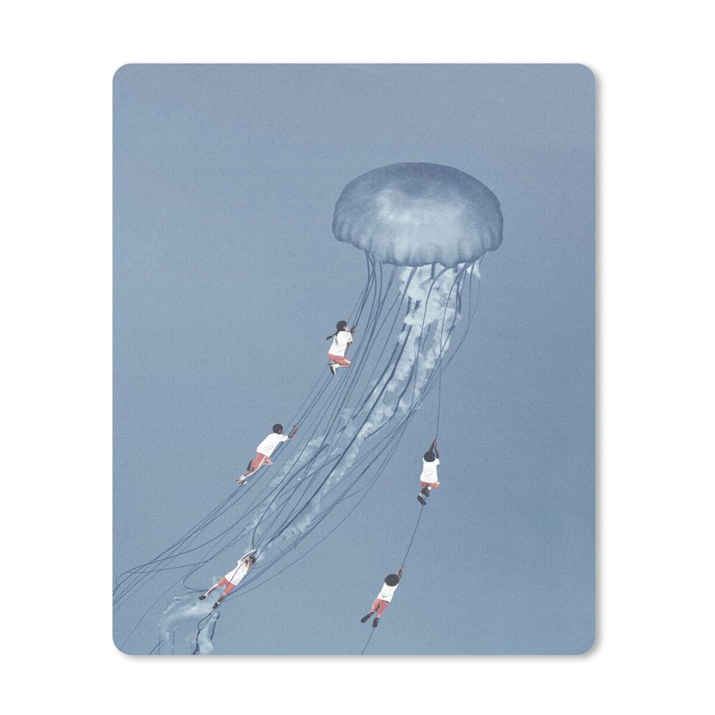 MuchoWow Mauspad Mousepad Kinder - Quallen - Meerestiere - Vintage 19x23 cm - Mousepads - Maus Mat - Pad - Mausunterlage - Mauspads - Spielen