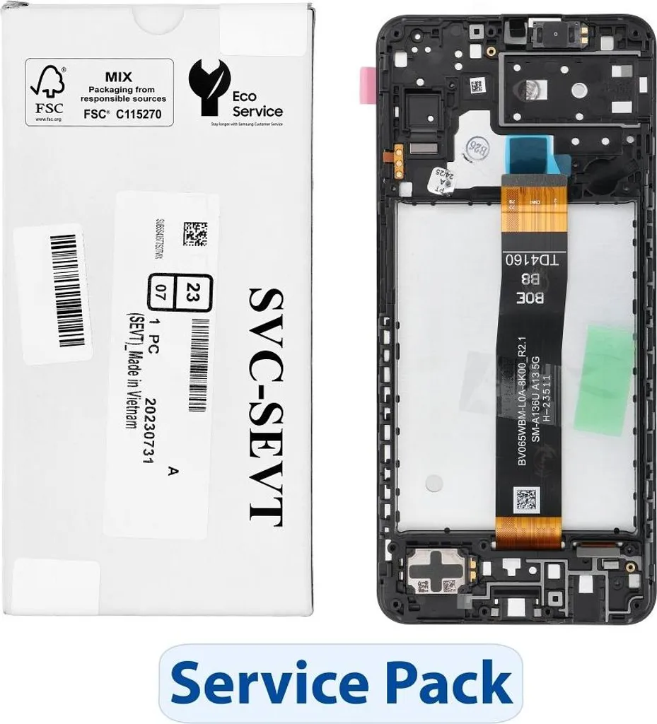 Réparer Écran Samsung A13 5G Cassé avec LCD GH82-29077A ServicePack Noir