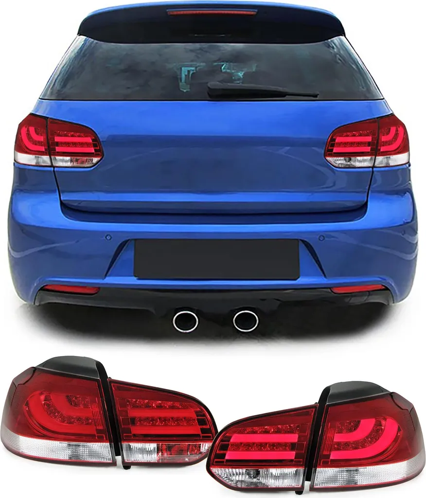 Feux arrière LED Lightbar pour Golf 6 finition rouge anti-erreur ODB