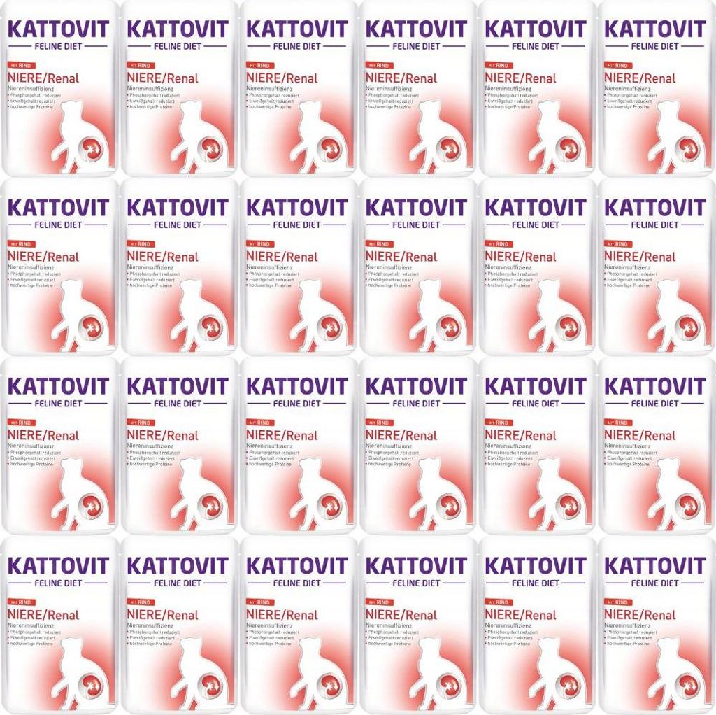 Kattovit Niere/Renal Spezialdiät Katzenfutter Rind, 24x85g Produktbild 