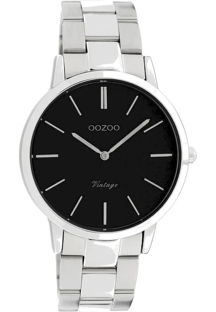 Oozoo Orologio Vintage C20031 Argento Nero - Classico senza Tempo