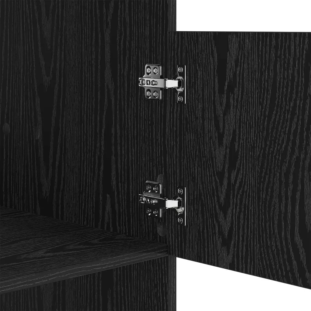 Armoire à linge compacte chêne noir 162 cm pour optimiser petits espaces - 9