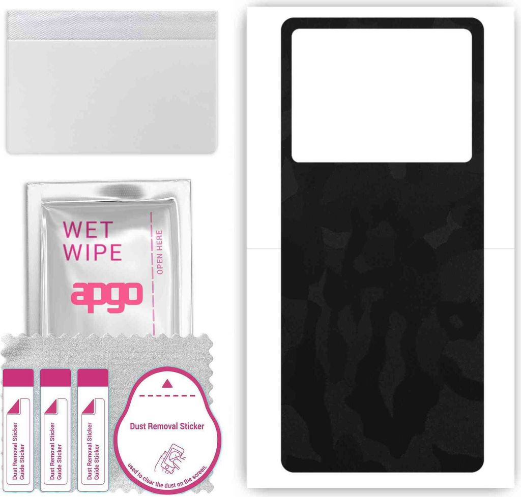 apgo Rückseite Schutzfolie, Skin, kompatibel mit Oppo K10 5G, Hinten Displayschutzfolie aus Vinylfolie, kratzfest, einfache Montage - Schwarzes Ta...