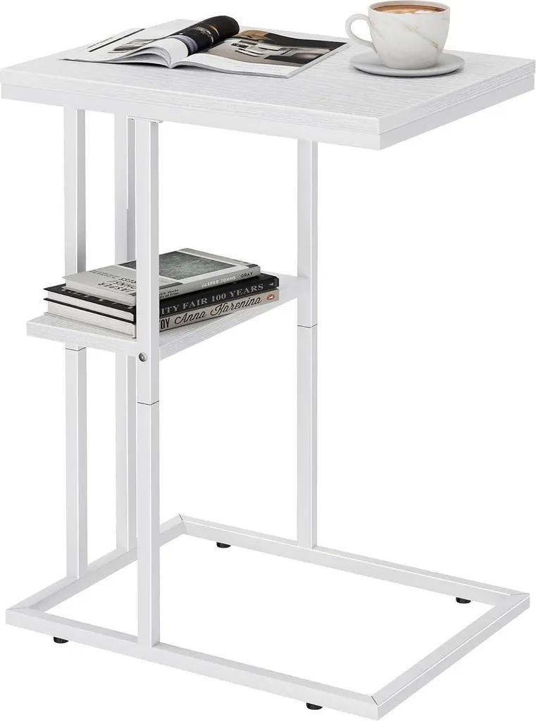 Support ordinateur pour canapé table d'appoint lit bois blanc 62cm