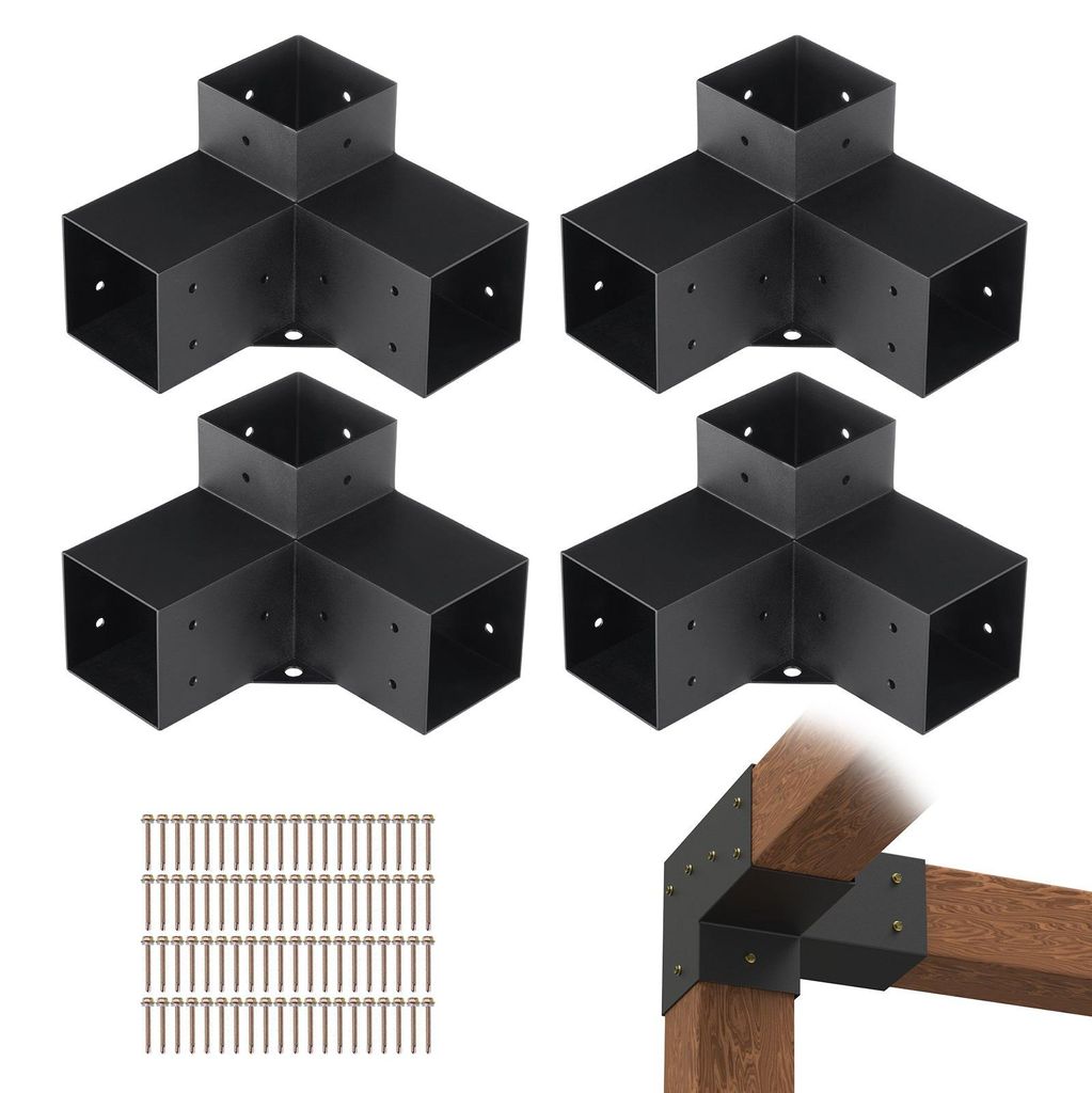 VEVOR - Juego de 4 conectores para postes de acero, con Imagen del producto 