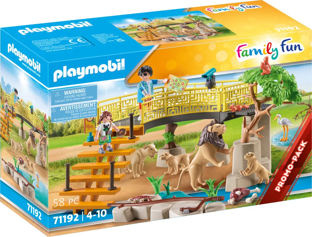 PLAYMOBIL Enclos Extérieur avec Lions Figurines Mobiles et Décor