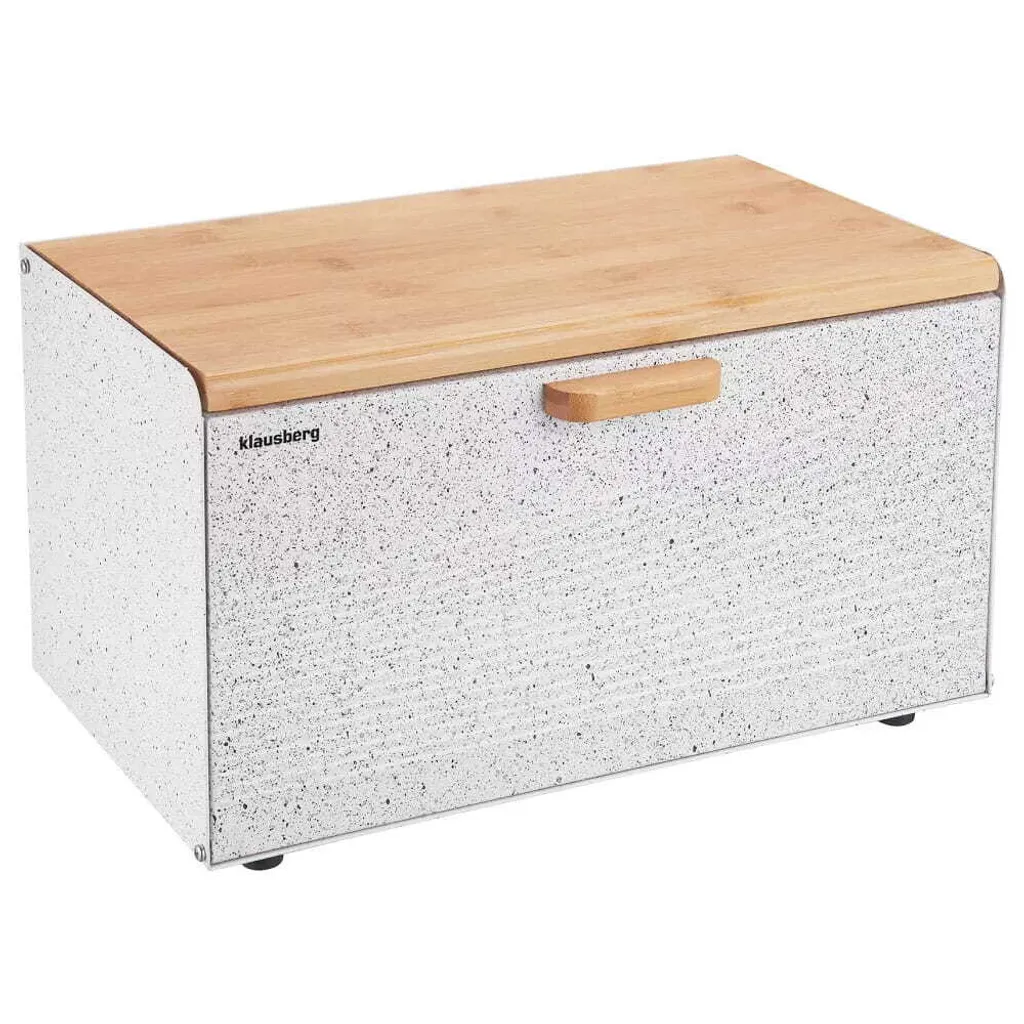 Klausberg KB-7466 Portapane Bianco Marmoreo | Chlebownik Design