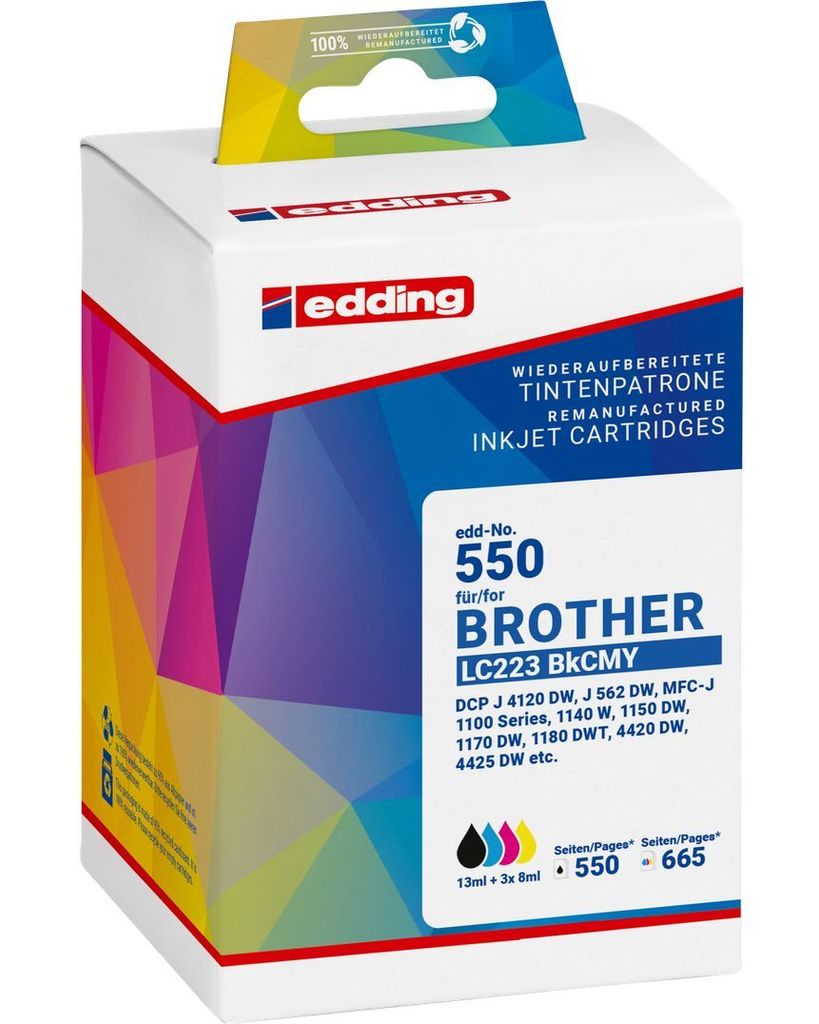 edding Tintenpatrone 18-550-01 wie Brother LC223 sw/c/m/y 4St