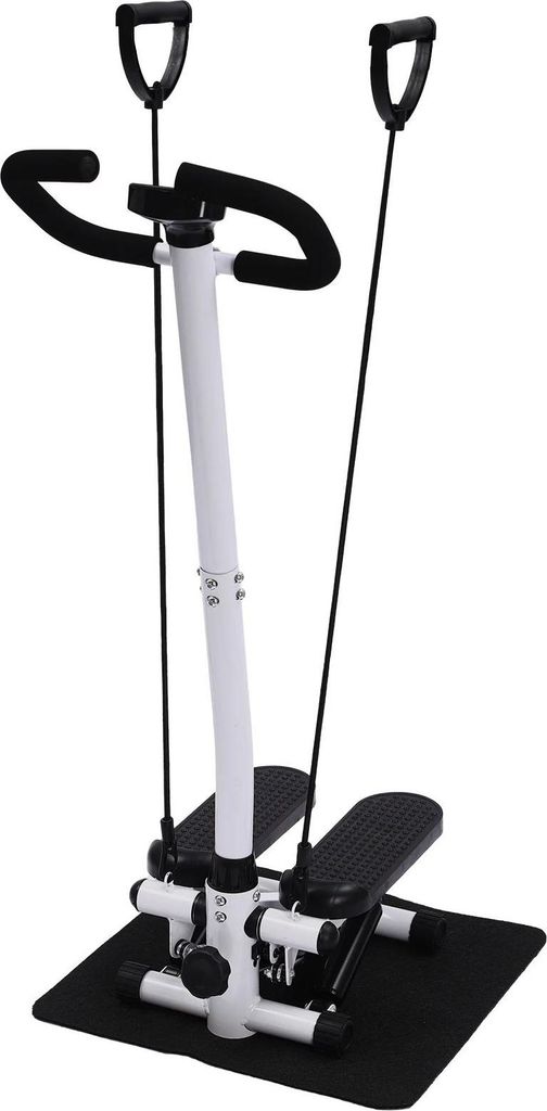 Stepper - 2-in-1 Up-Down Swing Stepper - Für Zuhause - Widerstandsbänder - Haltegriffe - LCD-Display - Höhenverstellbar - Schwarz