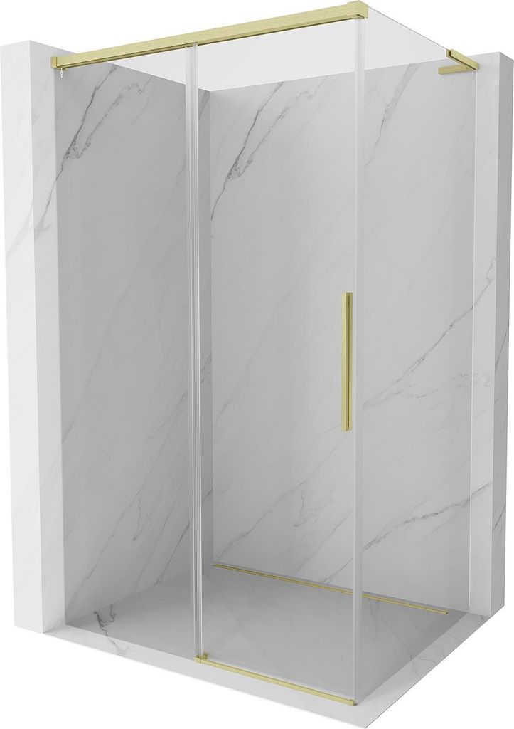 Mexen Rox L Duschkabine Schiebetür 105 x 90 cm, transparent, gebürstetes Gold - 8C2L-105-090-55-00