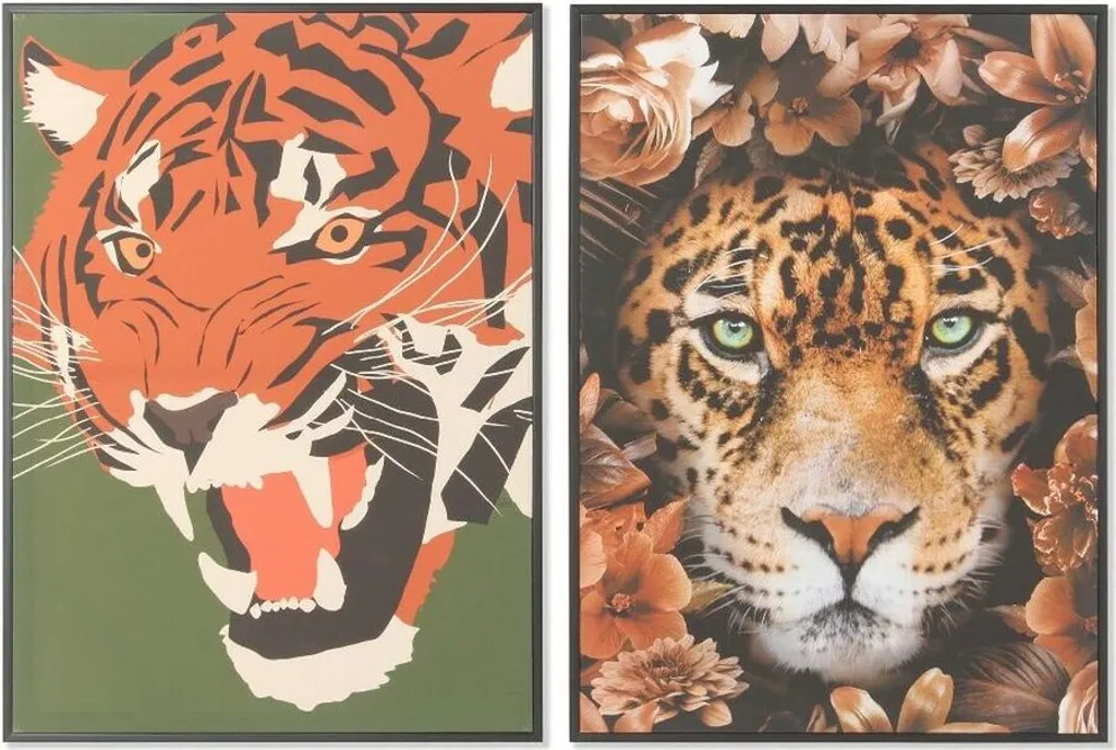 Duo de Toiles Tigre Moderne 52 x 72 cm : Décoration Murale Premium
