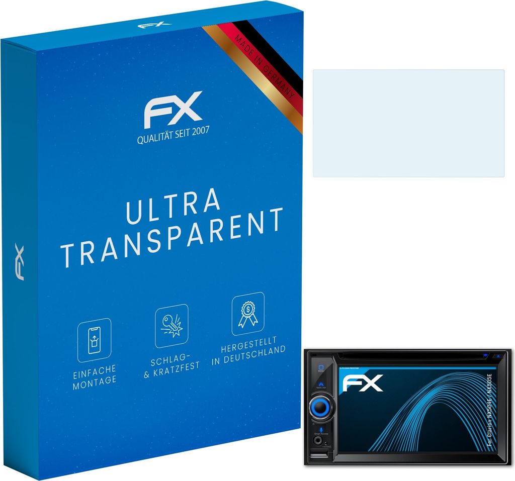 atFoliX FX-Clear 2x Schutzfolie kompatibel mit Clarion NX504E / NX505E Displayschutzfolie