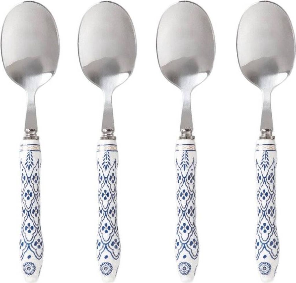 HOMLA Satz MODERN HAMPTONS Silber Teelöffel mit blauen Motiven 4 stk.
