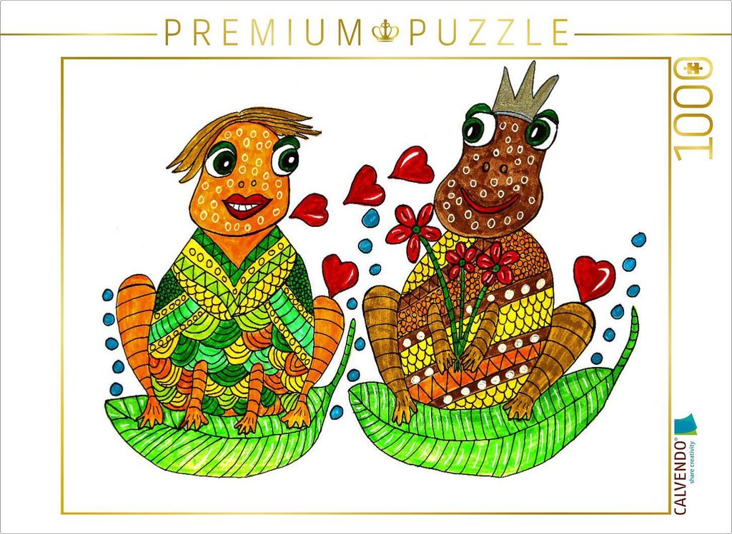 CALVENDO Puzzle Verliebte Frösche | 1000 Teile Lege-Größe 64x48cm Foto-Puzzle für glückliche Stunden