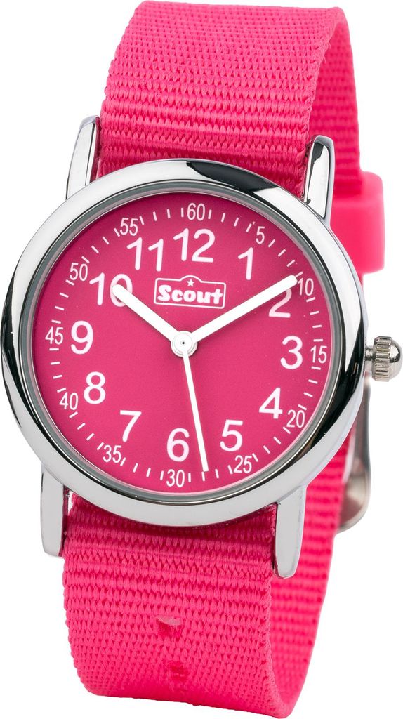 Scout Quarzuhr für Mädchen mit pinkem Textilband Produktbild 