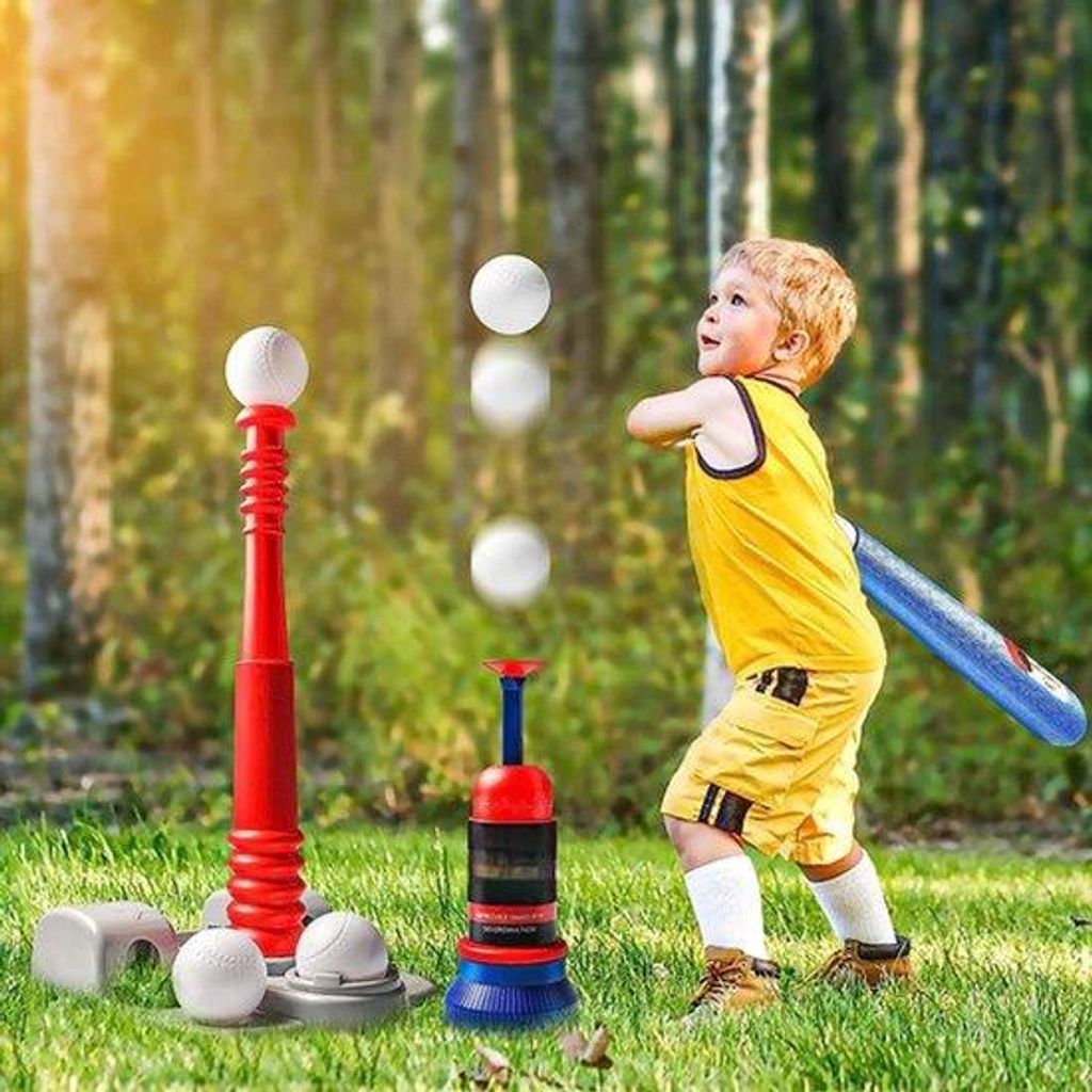 Interaktives Trainingsset für Kinder, verstelbare Honkbal-Lanceerinrichtung, telescopisch, buitensport, sportspielzeug