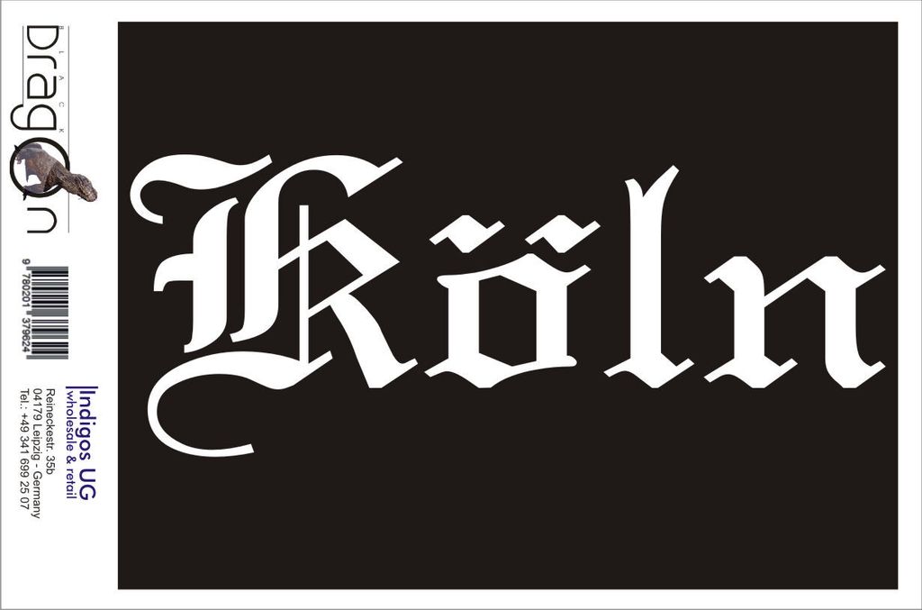 Aufkleber / Autoaufkleber - JDM / Die cut / Auto / OEM - Stadt Köln - 200x80mm schwarz - Heckscheibe / Heckscheibenaufkleber