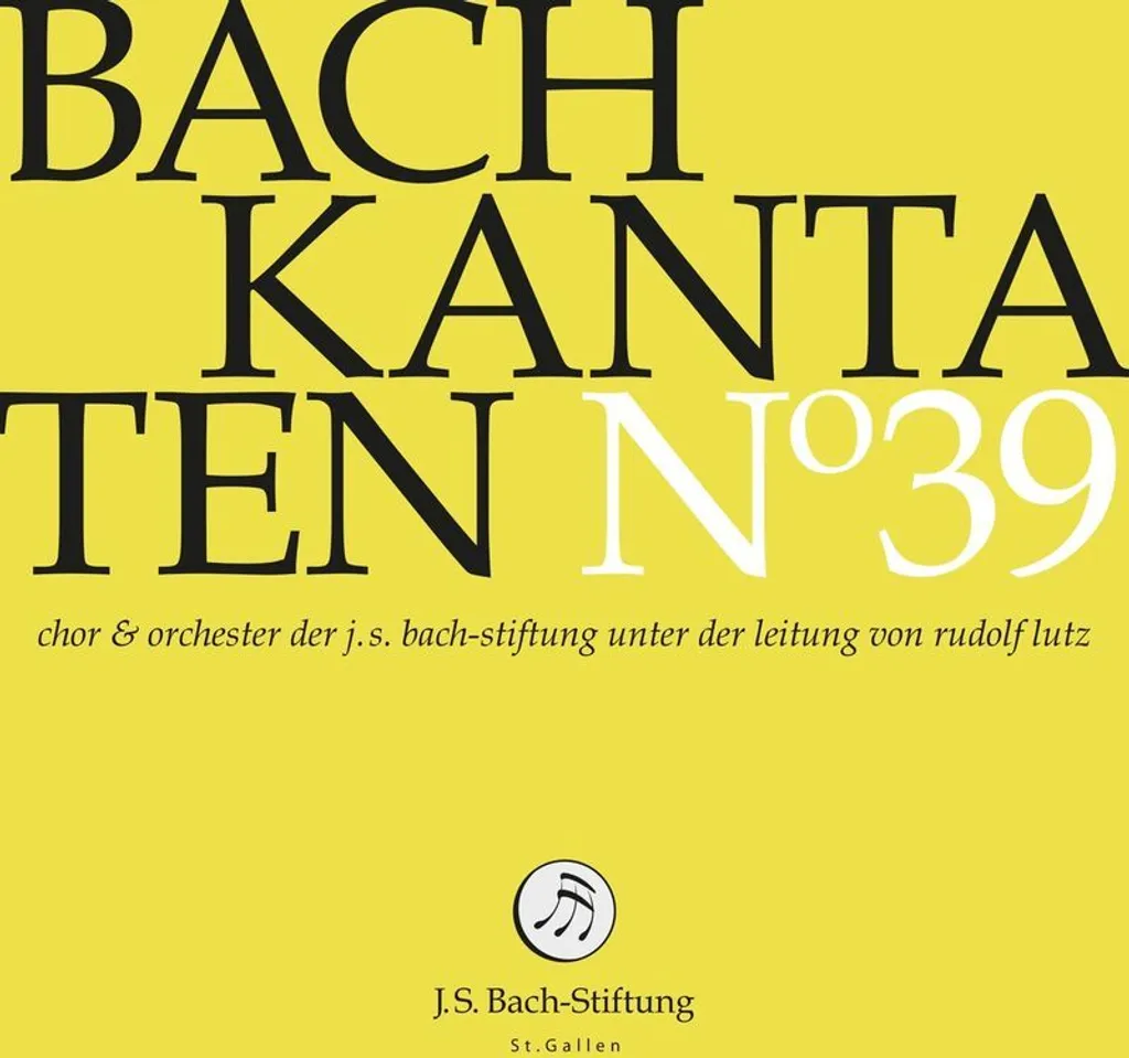 J.S. Bach Cantates Vol. 39 Rudolf Lutz Fondation Bach CD de Musique Classique