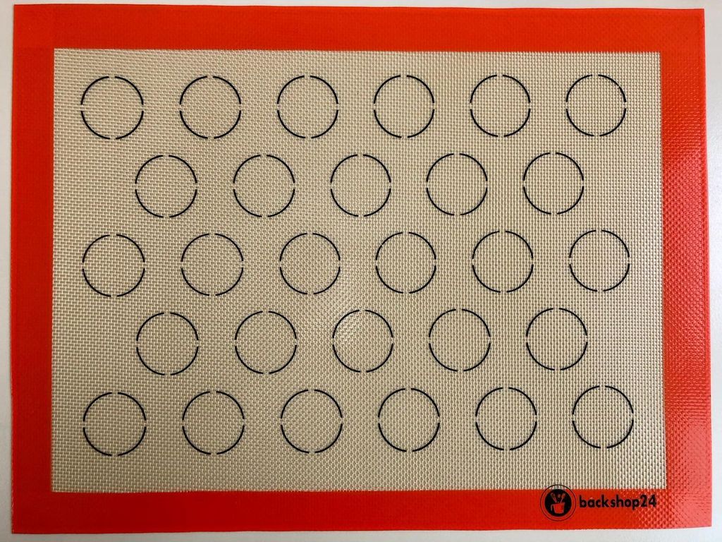 Macaron Backmatte 40x30cm, antihaft, 28 Kreise 35mm Ø, Produktbild 