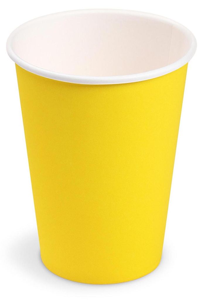 40x Getränkebecher Party/Pappbecher gelb 240ml Ø 74mm Produktbild 