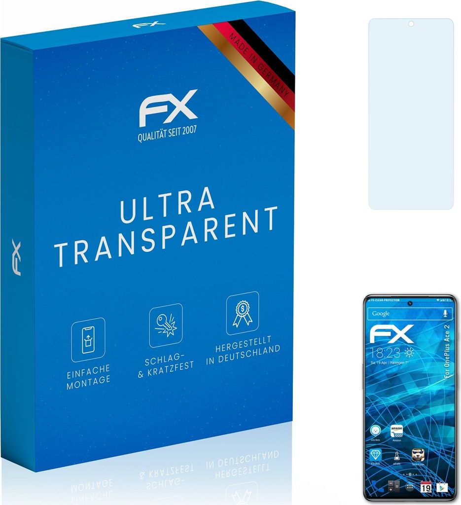 atFoliX FX-Clear 3x Schutzfolie kompatibel mit OnePlus Ace 2 Displayschutzfolie