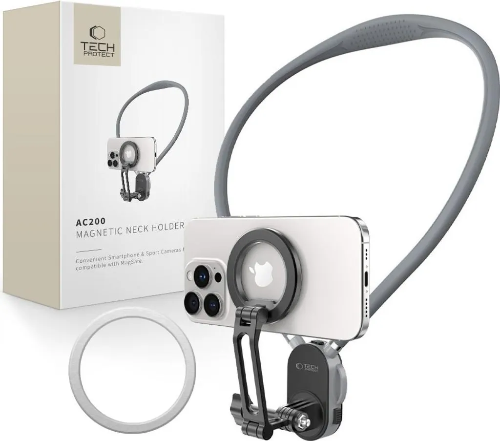 Tech-Protect AC200 Neck Holder MagSafe GoPro DJI Grigio Pastello