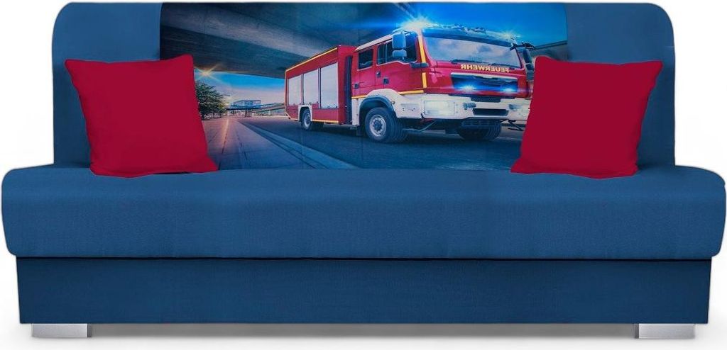 Schlafsofa BIRMA - dunkelblau / Feuerwehr