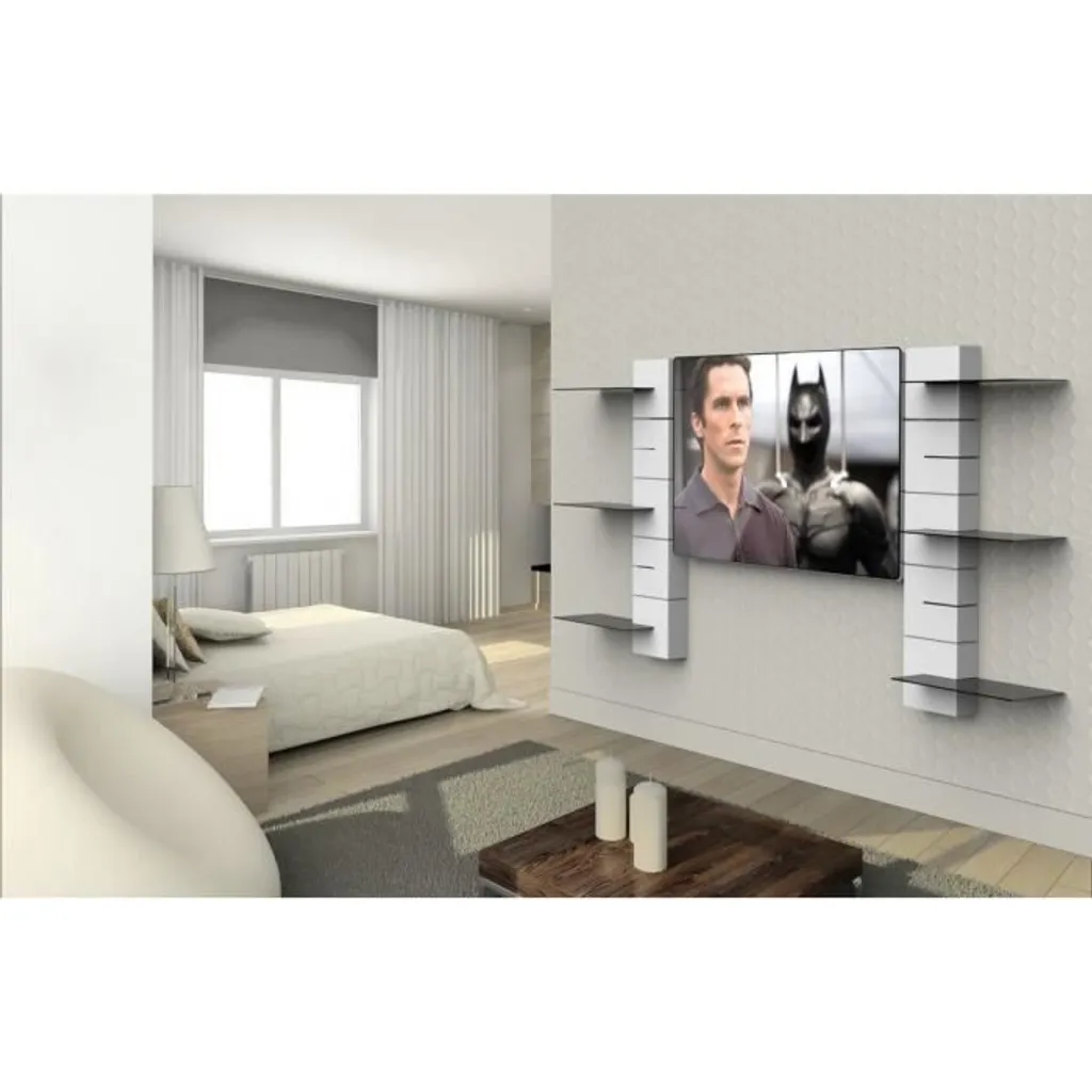 Support Mural pour Décodeur et Console en Verre Blanc - Gain de Place TV