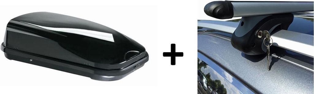 Dachbox JUFL320 Relingträger Alu 320 Liter kompatibel mit für VW Tiguan 2007-2016 abschließbar